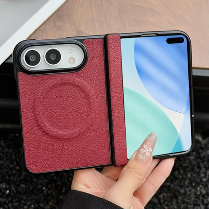 Folding Shaft Magnetic Litchi Texture Leather Phone Case, For iPhone Duo