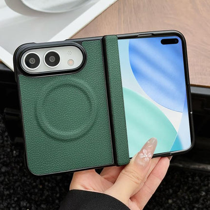 Folding Shaft Magnetic Litchi Texture Leather Phone Case, For iPhone Duo