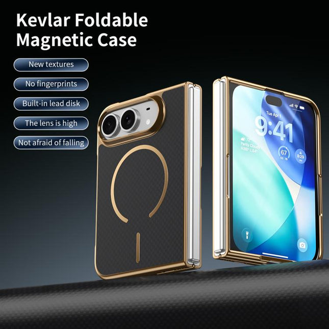 Kevlar Texture Magnetic Integrated Film Phone Case, For iPhone Duo