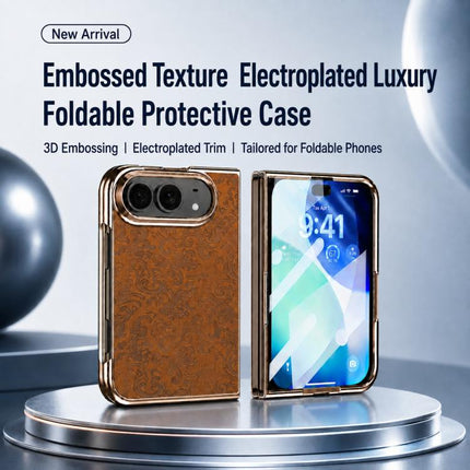Electroplated 3D Embossed Magnetic Integrated Film Phone Case, For iPhone Duo