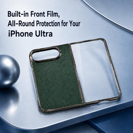 Electroplated 3D Embossed Magnetic Integrated Film Phone Case, For iPhone Duo