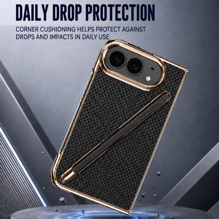 Kevlar Texture Built-in Stylus Integrated Film Phone Case, For iPhone Duo