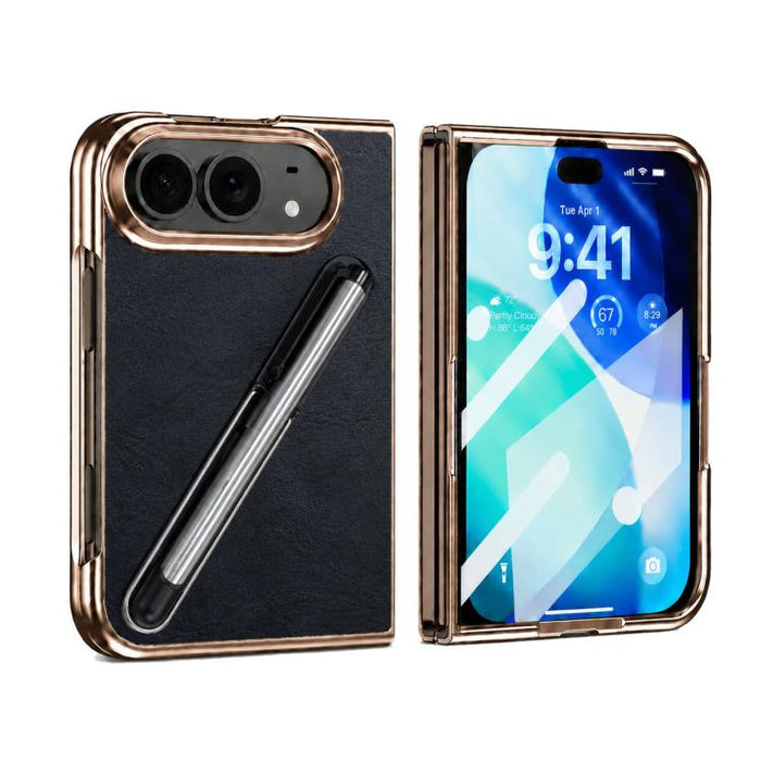 Electroplated Stylus Pen Holder Integrated Film Phone Case, For iPhone Duo