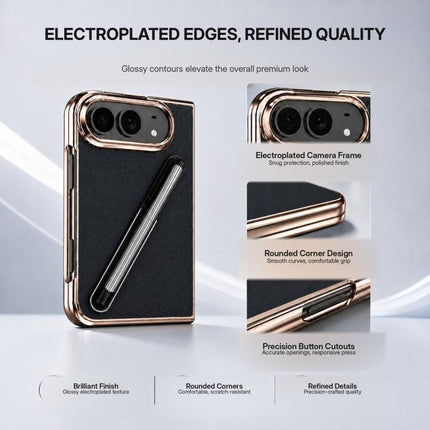 Electroplated Stylus Pen Holder Integrated Film Phone Case, For iPhone Duo