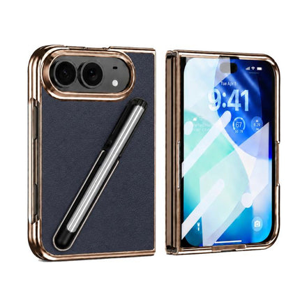 Electroplated Stylus Pen Holder Integrated Film Phone Case, For iPhone Duo