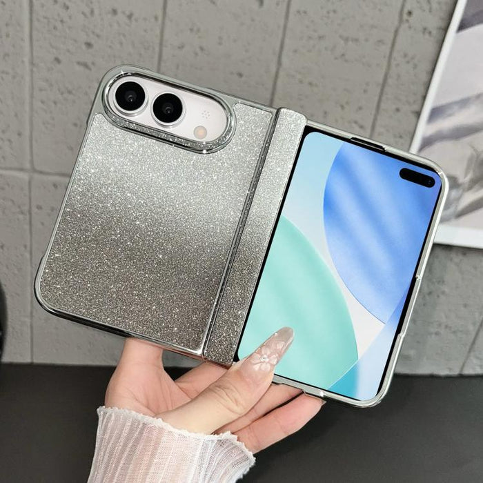Rebound Hinge Gradient Bling Glitter Phone Case, For iPhone Duo