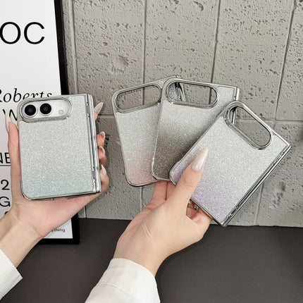 Rebound Hinge Gradient Bling Glitter Phone Case, For iPhone Duo