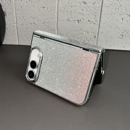 Rebound Hinge Gradient Bling Glitter Phone Case, For iPhone Duo