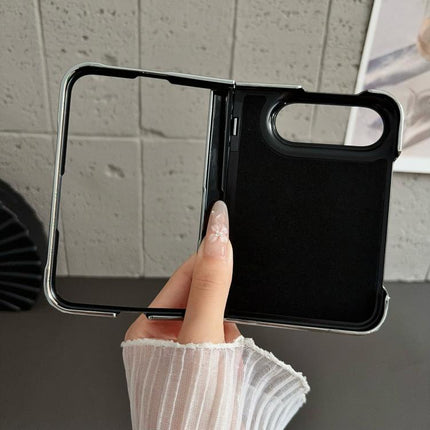 Rebound Hinge Electroplated Faux-Leather Magnetic Phone Case, For iPhone Duo