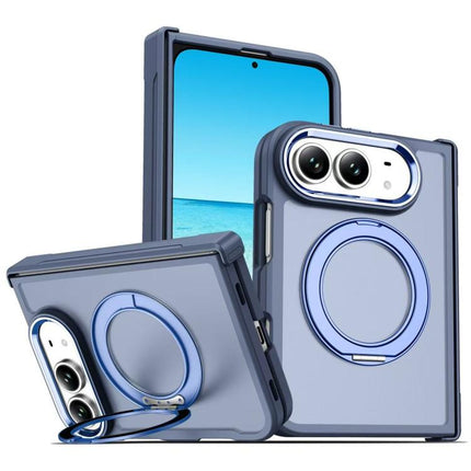 Armor-style Hinge Protection Magnetic Ring Holder Phone Case, For iPhone Duo