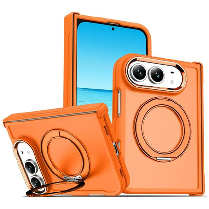 Armor-style Hinge Protection Magnetic Ring Holder Phone Case, For iPhone Duo