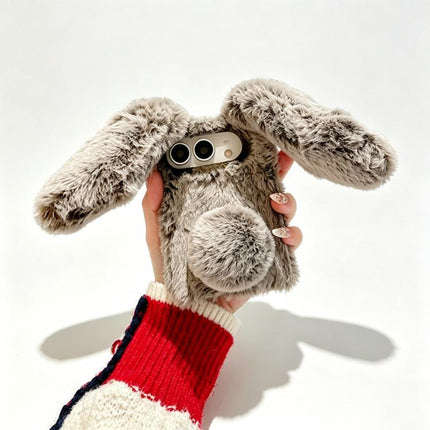Foldable Plush Rabbit TPU Phone Case, For iPhone Duo