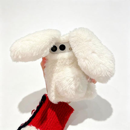 Foldable Plush Rabbit TPU Phone Case, For iPhone Duo