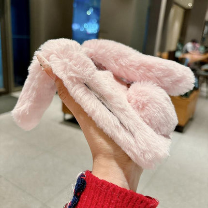 Foldable Plush Rabbit TPU Phone Case, For iPhone Duo