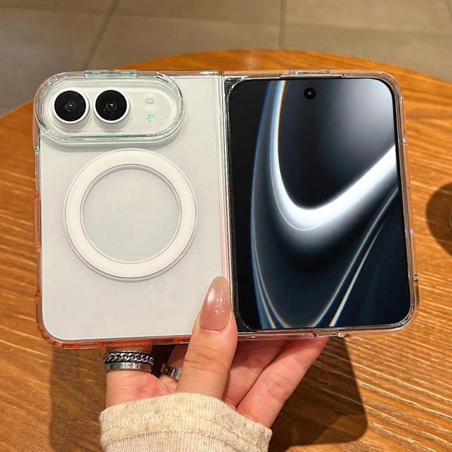 Contrast Color Gradient Transparent MagSafe Phone Case, For iPhone Duo