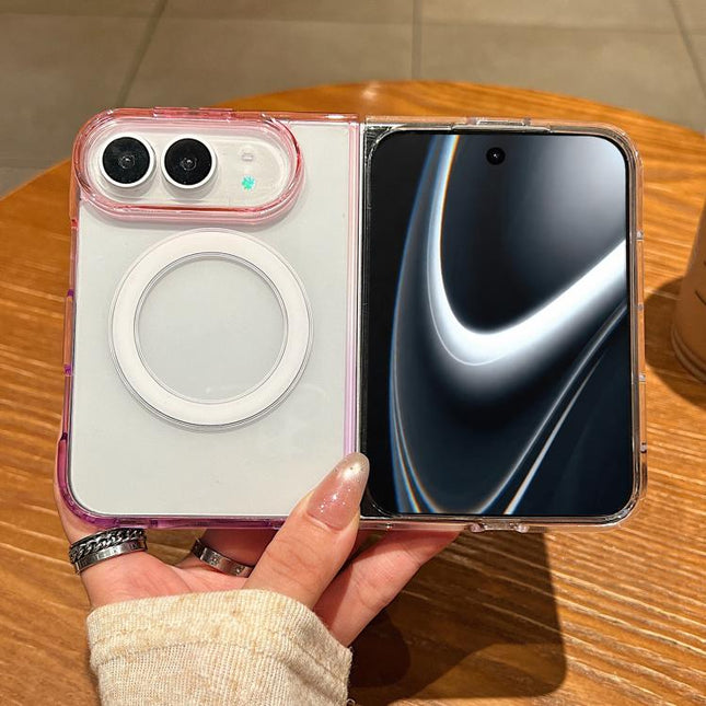 Contrast Color Gradient Transparent MagSafe Phone Case, For iPhone Duo