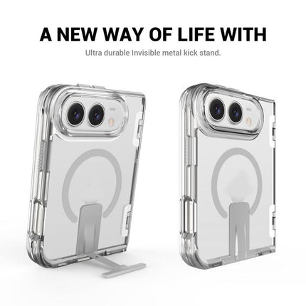 TPU + PC Hybrid 2.5mm Thick Shockproof Magnetic Phone Case with Holder, For iPhone Duo