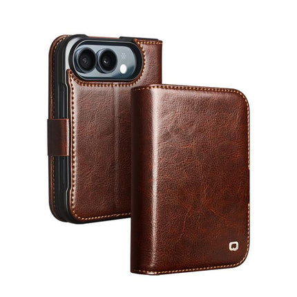 QIALINO Classic 103 Buckle Genuine Leather Phone Case, For iPhone Duo