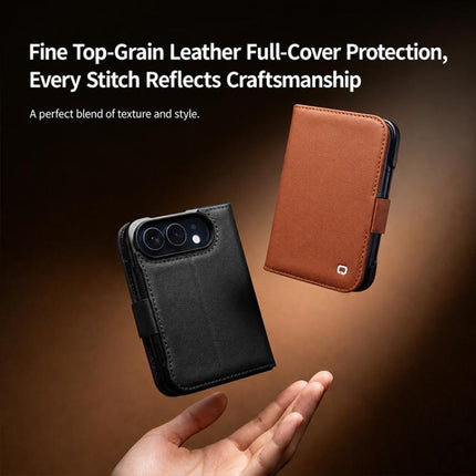 QIALINO Classics 3rd Genuine Leather Phone Case, For iPhone Duo