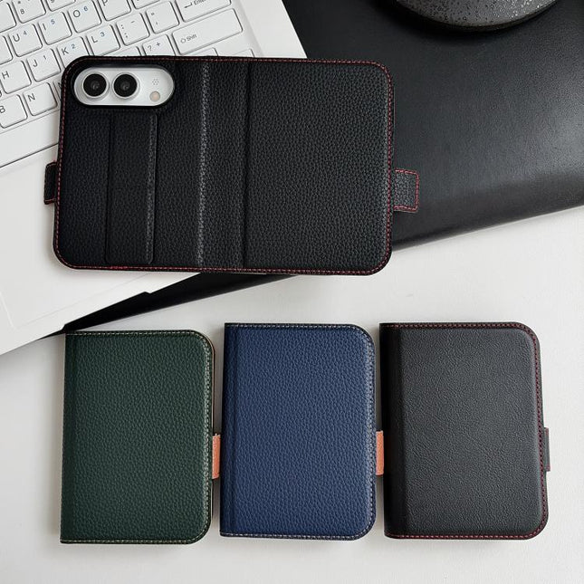 Litchi Texture Foldable Stand Phone Leather Case with Screen Protector, For iPhone Duo