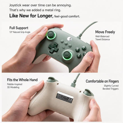 8BitDo Orion Youth Wired Gaming Controller with RGB – Hall Effect Triggers