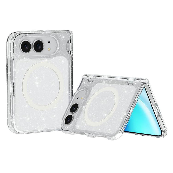 Terminator Style Glitter Powder MagSafe Magnetic Phone Case, For iPhone Duo