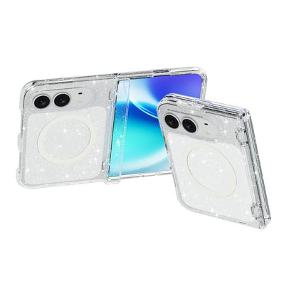 Terminator Style Glitter Powder MagSafe Magnetic Phone Case, For iPhone Duo