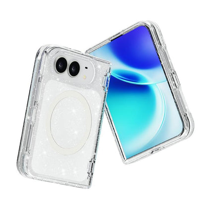 Terminator Style Glitter Powder MagSafe Magnetic Phone Case, For iPhone Duo