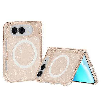 Terminator Style Glitter Powder MagSafe Magnetic Phone Case, For iPhone Duo