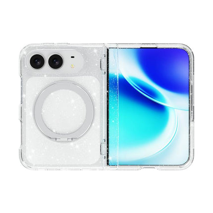 Terminator Style Glitter Powder Magnetic Holder Phone Case, For iPhone Duo
