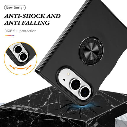 PC + TPU Magnetic Phone Case with Invisible Ring Holder, For iPhone Duo