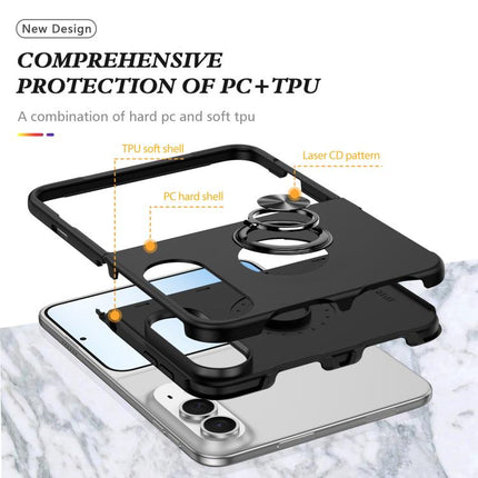PC + TPU Magnetic Phone Case with Invisible Ring Holder, For iPhone Duo