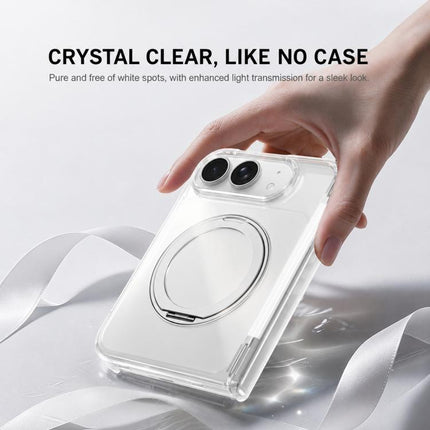 Crystal Clear Magnetic Phone Case with 360 Rotation Holder, For iPhone Duo