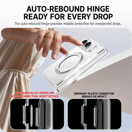 Crystal Clear Magnetic Phone Case with 360 Rotation Holder, For iPhone Duo
