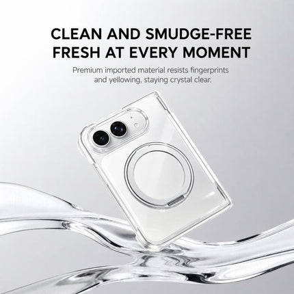 Crystal Clear Magnetic Phone Case with 360 Rotation Holder, For iPhone Duo