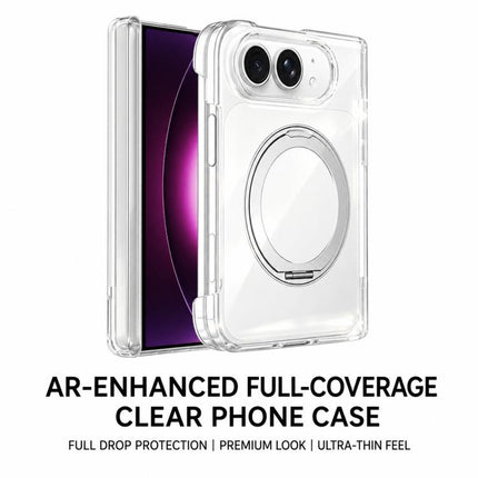 Crystal Clear Magnetic Phone Case with 360 Rotation Holder, For iPhone Duo