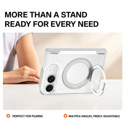 Crystal Clear Magnetic Phone Case with 360 Rotation Holder, For iPhone Duo
