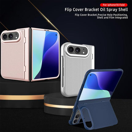 Integrated Flip Cover Holder Spray-Coated Finish Magnetic Phone Case, For iPhone Duo