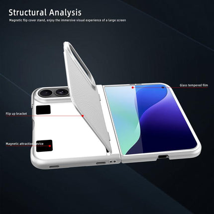 Integrated Flip Cover Holder Spray-Coated Finish Magnetic Phone Case, For iPhone Duo