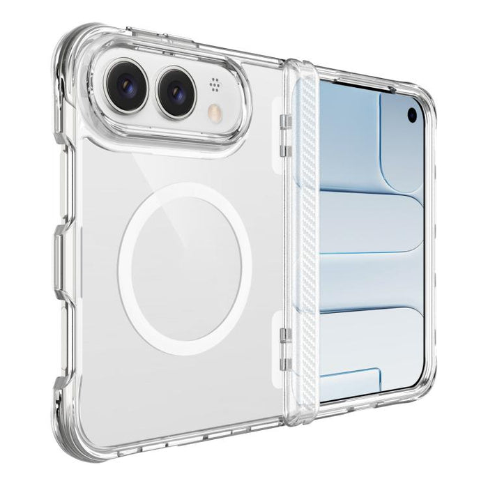 TPU + PC Hybrid 2.5mm Thick Hinge Shockproof Magnetic Phone Case, For iPhone Duo