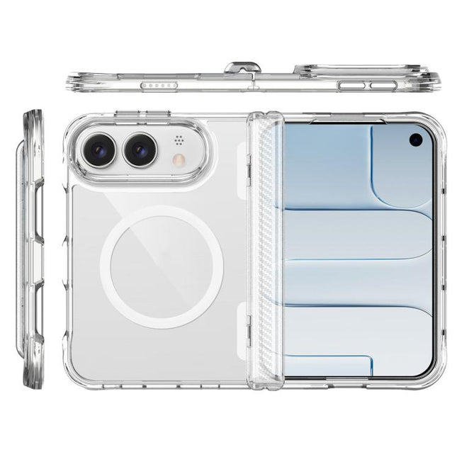 TPU + PC Hybrid 2.5mm Thick Hinge Shockproof Magnetic Phone Case, For iPhone Duo