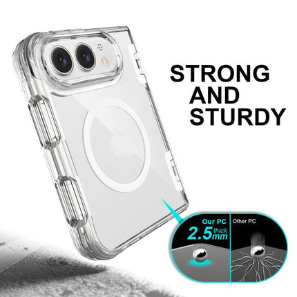 TPU + PC Hybrid 2.5mm Thick Hinge Shockproof Magnetic Phone Case, For iPhone Duo