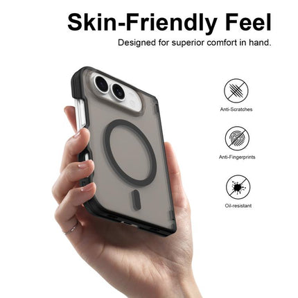 Fan Dun Series TPU Hybrid PC Magnetic Frosted Central Axis Phone Case, For iPhone Duo