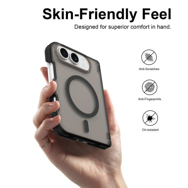 Fan Dun Series TPU Hybrid PC Magnetic Frosted Central Axis Phone Case, For iPhone Duo