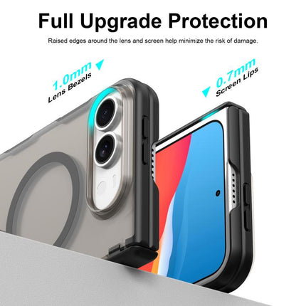 Fan Dun Series TPU Hybrid PC Magnetic Frosted Central Axis Phone Case, For iPhone Duo