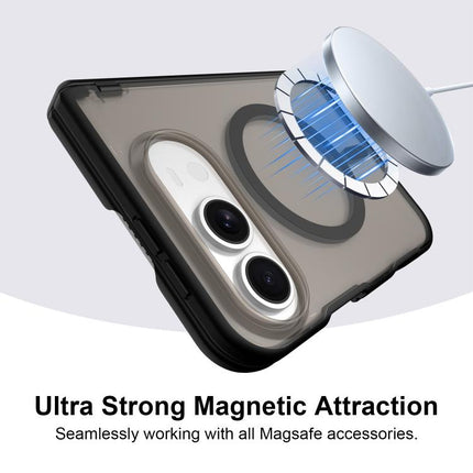 Fan Dun Series TPU Hybrid PC Magnetic Frosted Central Axis Phone Case, For iPhone Duo