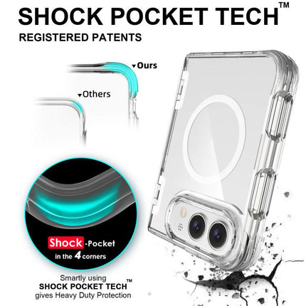 TPU + PC Hybrid 2.5mm Thick Hinge Shockproof Magnetic Phone Case with Holder, For iPhone Duo