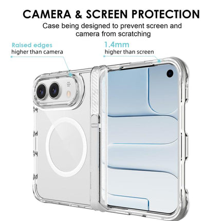 TPU + PC Hybrid 2.5mm Thick Hinge Shockproof Magnetic Phone Case with Holder, For iPhone Duo