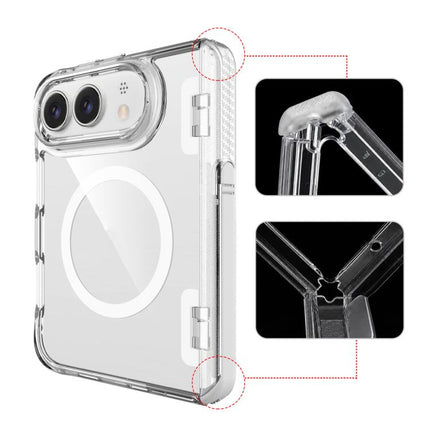 TPU + PC Hybrid 2.5mm Thick Hinge Shockproof Magnetic Phone Case with Holder, For iPhone Duo