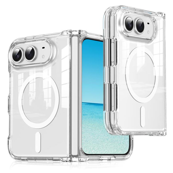Crystal-Clear Magnetic Folding Phone Case, For iPhone Duo